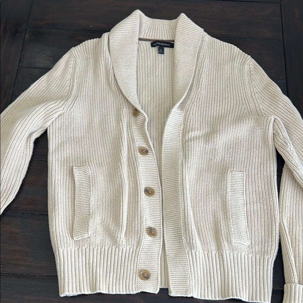 Cozy Beige Button-Up Sweater